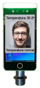 terminal de reconocimiento facial y toma de temperatura